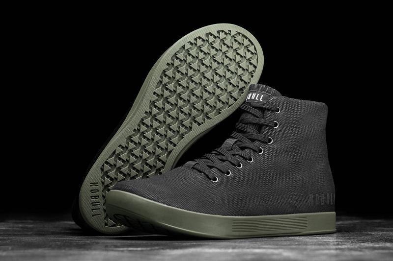 Black Nobull High-Top Ivy Canvas Men's Trainers | CA K1384O